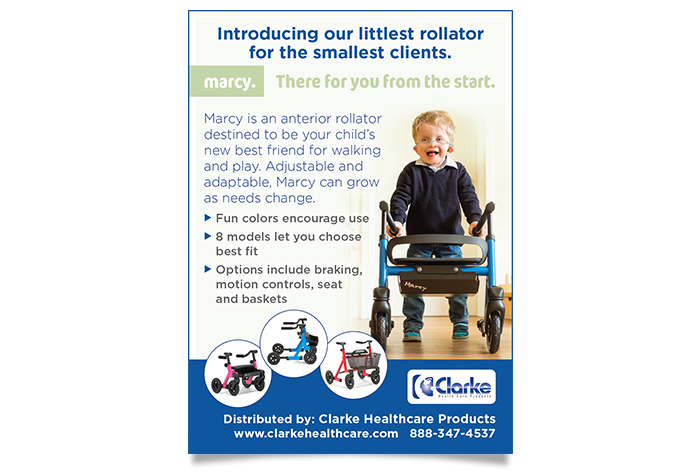Clarke Health Care Products Marcy vertical ad