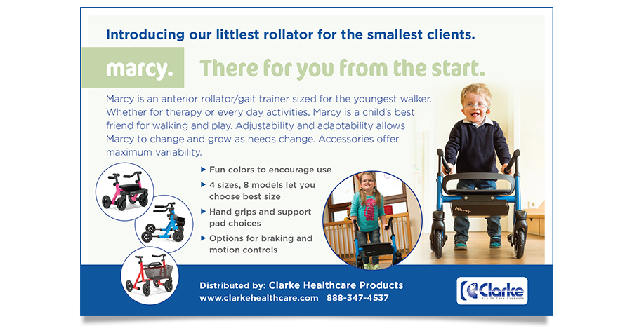 Clarke Health Care Products Marcy horizontal ad