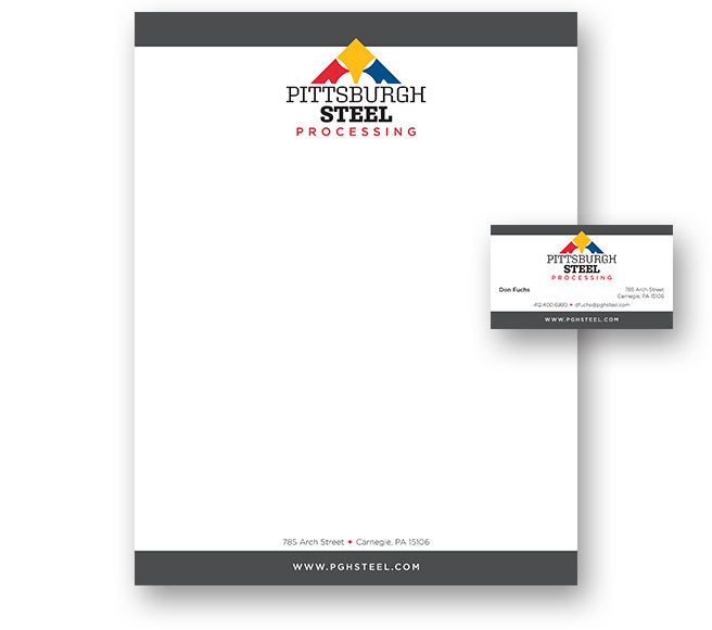 Pittsburgh Steel Processing Letterhead and business card