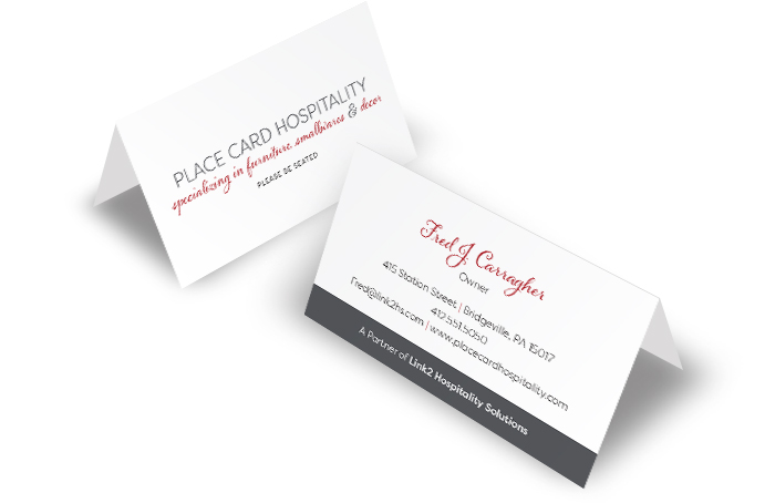 Place Card Hospitality business card