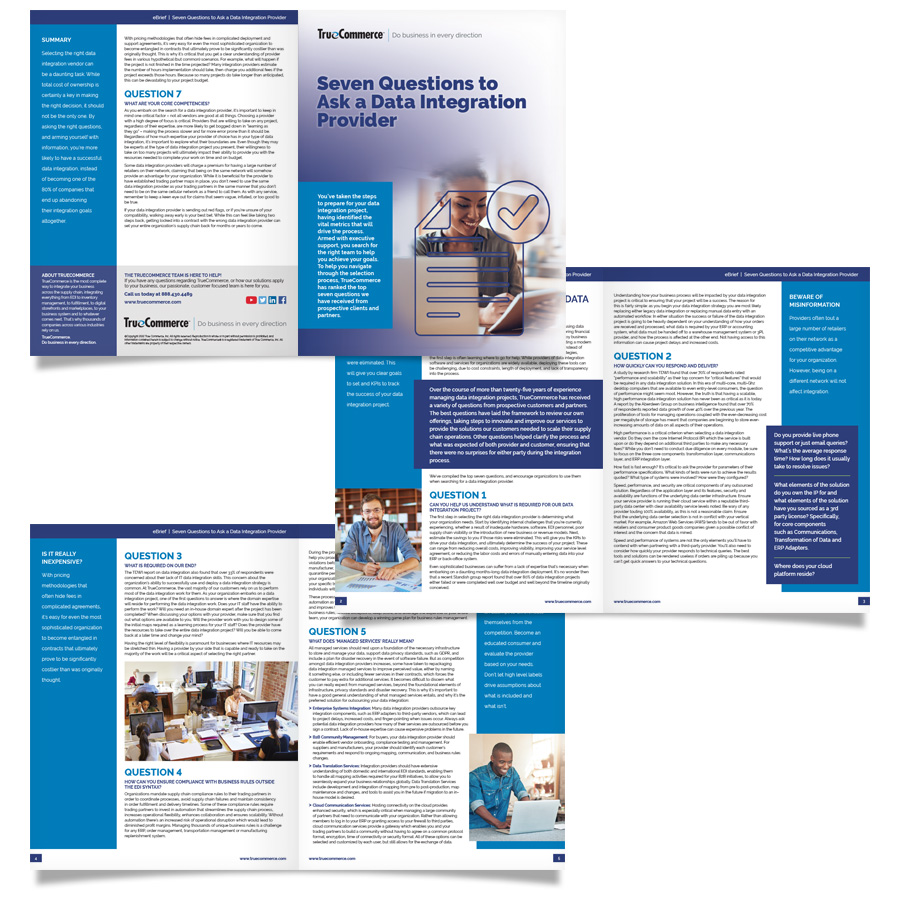 TrueCommerce Seven Questions to Ask a Data Integration Profider Brochure